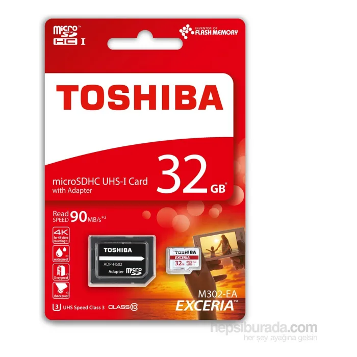 TOSHİBA 32GB 90MB/SN MİCROSDHC™ UHS-1 U3 EXCERIA THN