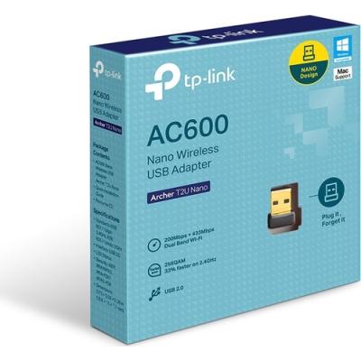 TP-LİNK ARCHER T2U NANO 600 MBPS KABLOSUZ USB ADAPTÖR AC600