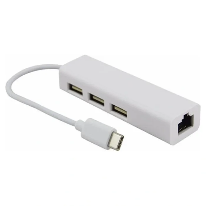 TYPE-C TO 3 PORT USB 3.0 + 1 PORT ETHERNET ÇEVİRİCİ