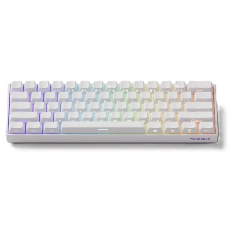 AKKO MONSGEEK FUN60 Pro Shine-Through White Hall Effect Manyetik Switch 8K Hz ARGB Kablosuz Hotswap Mekanik Gaming Klavye