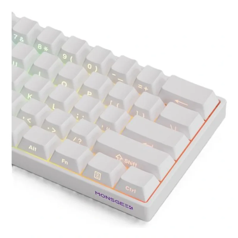 AKKO MONSGEEK FUN60 Pro Shine-Through White Hall Effect Manyetik Switch 8K Hz ARGB Kablosuz Hotswap Mekanik Gaming Klavye