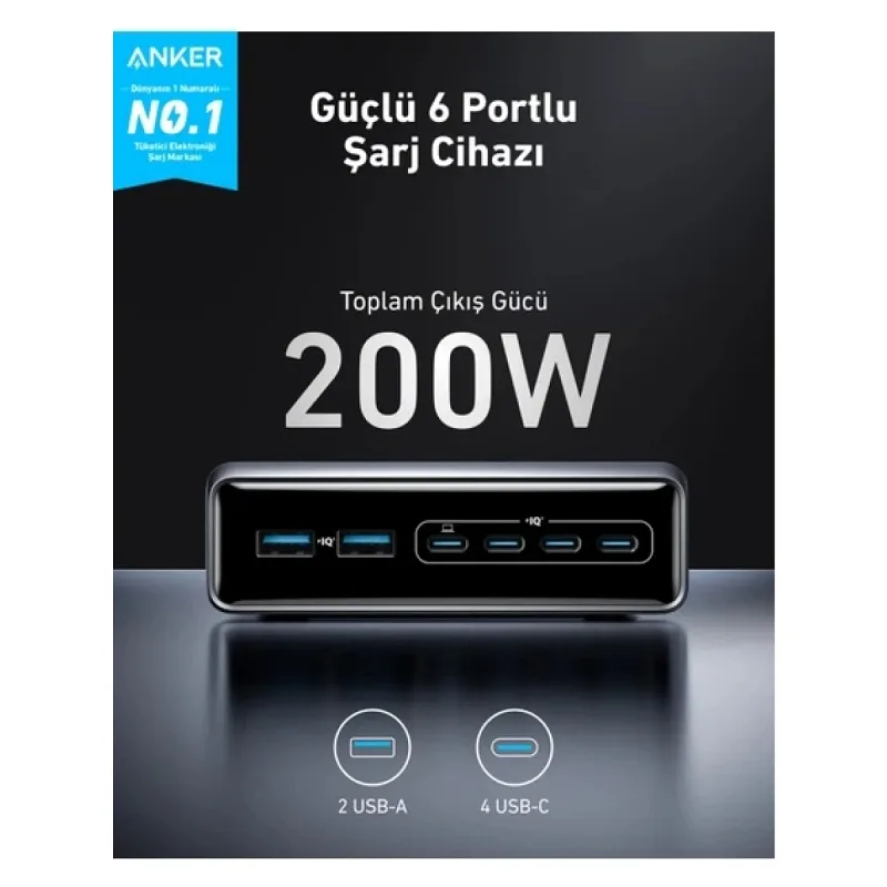Anker Prime A2683 200 W Hızlı Şarj Adaptörü