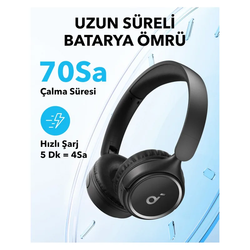 Anker SoundCore H30i Siyah Kulak Üstü Bluetooth Kulaklık