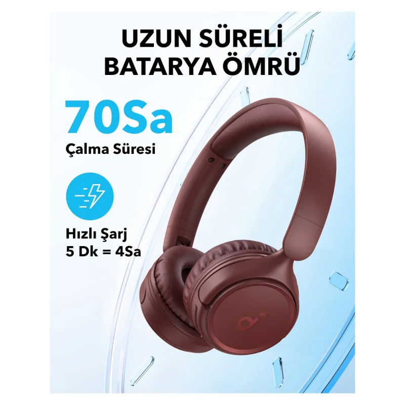 Anker SoundCore H30i Kırmızı Kulak Üstü Bluetooth Kulaklık