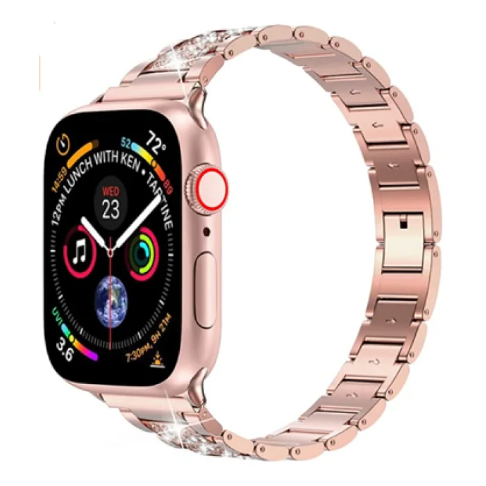 Apple Watch 40mm Wiwu Three Beads Set Auger Metal Kordon Rose Gold