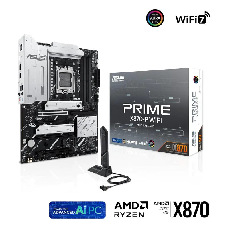 ASUS Prime X870-P 8000MHz(OC) DDR5 Soket AM5 M.2 HDMI ATX Anakart