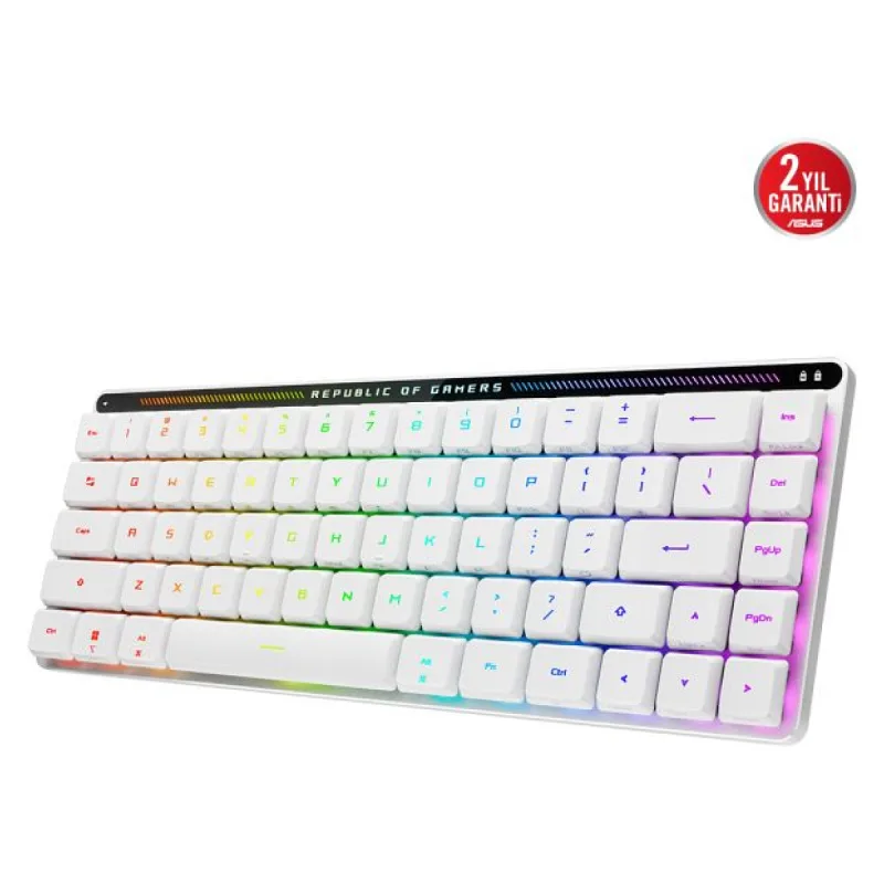ASUS ROG Falchion RX Low Profile Red Switch RGB Kablosuz Türkçe Mekanik Beyaz Gaming Klavye