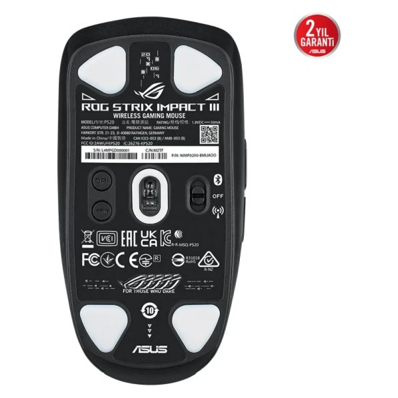 ASUS ROG STRİX IMPACT III WIRELESS SİYAH KABLOSUZ GAMİNG MOUSE (90MP03D0-BMUA00)