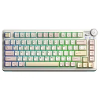Aula AU75 3 Modlu Mekanik Gaming Kablosuz Klavye RGB TKL Bloomfield Switch Hot Swap Makrolu Oyuncu Klavyesi Krem