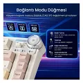 Aula AU75 3 Modlu Mekanik Gaming Kablosuz Klavye RGB TKL Bloomfield Switch Hot Swap Makrolu Oyuncu Klavyesi Krem