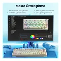Aula AU75 3 Modlu Mekanik Gaming Kablosuz Klavye RGB TKL Bloomfield Switch Hot Swap Makrolu Oyuncu Klavyesi Krem