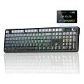 Aula F108 Pro Ekranlı Mekanik Klavye Zephyr Switch RGB Hot Swap 8000mAh Makrolu Oyuncu Klavyesi Gri