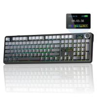 Aula F108 Pro Ekranlı Mekanik Klavye Nimbus Switch Rgb Hot Swap 8000mah Makrolu Oyuncu Klavyesi Gri