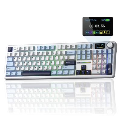 AULA F108 PRO EKRANLI MEKANİK KLAVYE REAPER SWİTCH RGB HOT SWAP 8000MAH MAKROLU OYUNCU KLAVYESİ MAVİ