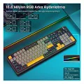 Aula F108 Pro Ekranlı Mekanik Klavye Reaper Switch RGB Hot Swap 8000mAh Makrolu Oyuncu Klavyesi Siyah