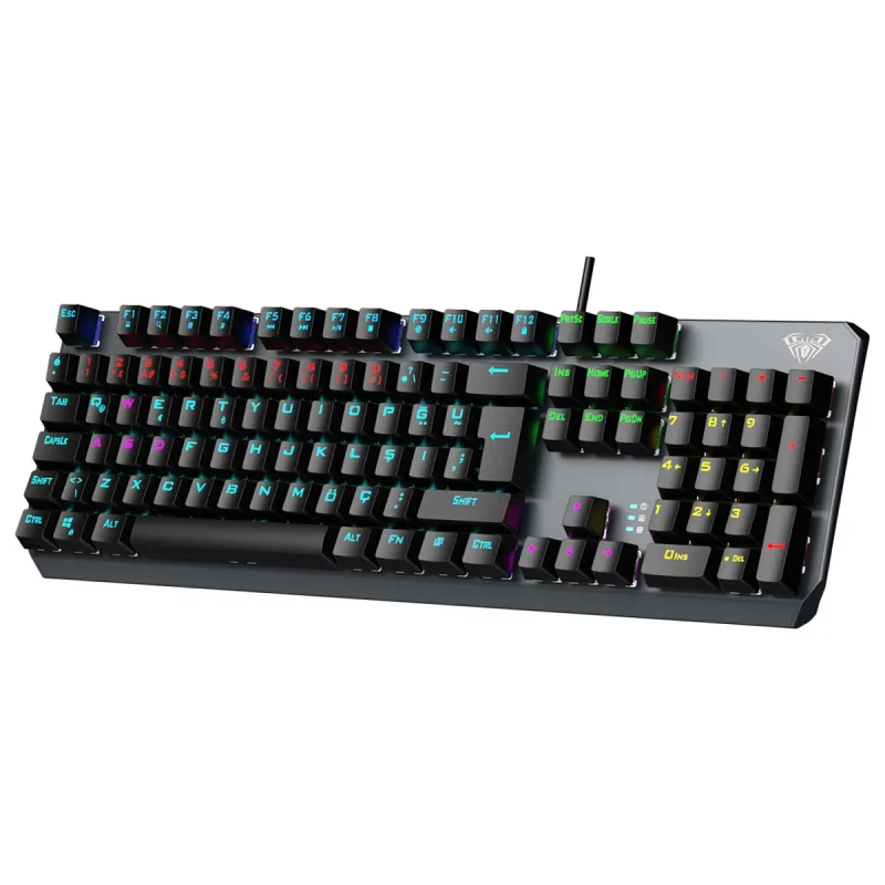 Aula F2066 Mavi Switch Kablolu Mekanik Oyuncu Klavyesi