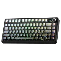 Aula F75 Max Mekanik RGB TKL Reaper Switch Kablosuz Makrolu Hot Swap Klavye Desenli Gri