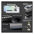 Aula F75 Max Mekanik RGB TKL Reaper Switch Kablosuz Makrolu Hot Swap Klavye Lacivert