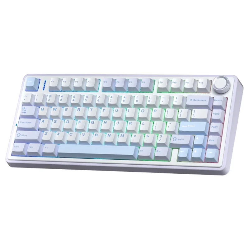 Aula F75 Mekanik RGB TKL Gray Switch Kablosuz Makrolu Hot Swap Klavye Buz Mavisi