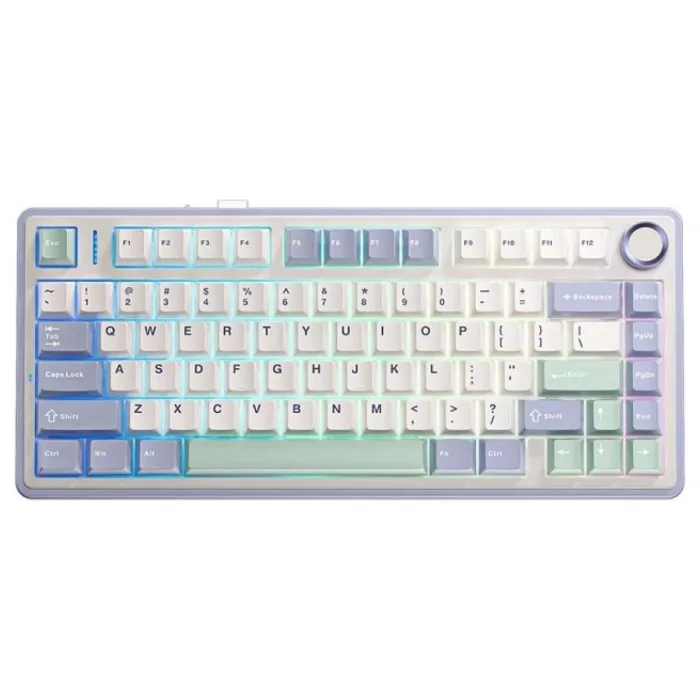Aula F75 Mekanik RGB TKL Hot Swap GrayWood V4 Switch Kablosuz Makrolu Türkçe Q Klavye Pastel