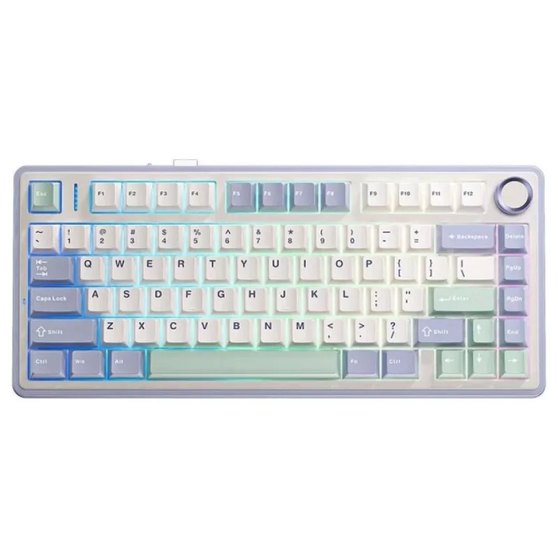 Aula F75 Mekanik RGB TKL Hot Swap GrayWood V4 Switch Kablosuz Makrolu Türkçe Q Klavye Pastel