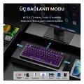 Aula F75 Mekanik RGB TKL Seiya Switch Kablosuz Makrolu Hot Swap Gaming Klavye Desenli Siyah
