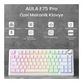Aula F75 Mekanik RGB TKL Seiya Switch Kablosuz Makrolu Hot Swap Gaming Klavye Desenli Beyaz