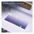 Aula F75 Mekanik RGB TKL Seiya Switch Kablosuz Makrolu Hot Swap Gaming Klavye Gradyan Mor