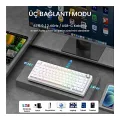Aula F75 Mekanik RGB TKL Seiya Switch Kablosuz Makrolu Hot Swap Gaming Klavye Desenli Beyaz