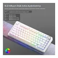 Aula F75 Mekanik RGB TKL Seiya Switch Kablosuz Makrolu Hot Swap Gaming Klavye Desenli Beyaz