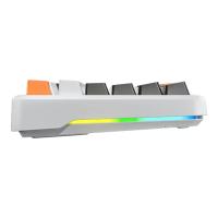 Aula F87 Mekanik RGB TKL SpaceCrystal Switch Kablosuz Makrolu Hot Swap Klavye Beyaz-Turuncu