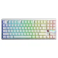 Aula F87 PRO V2 Mekanik RGB TKL Star Vector Switch Kablosuz Makrolu Hot Swap Klavye Desenli Beyaz