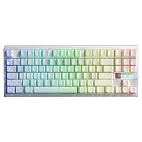 Aula F87 PRO V2 Mekanik RGB TKL Star Vector Switch Kablosuz Makrolu Hot Swap Klavye Desenli Beyaz