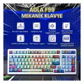 Aula F99 3 Modlu RGB Hot Swap Mekanik GrayWood V3 Switch Kablosuz Makrolu Gaming Klavye Comic