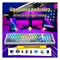 Aula F99 3 Modlu RGB Hot Swap Mekanik GrayWood V3 Switch Kablosuz Makrolu Gaming Klavye Comic
