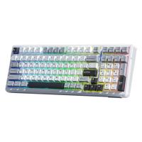 AULA F99 3 MODLU RGB HOT SWAP MEKANİK LİNEAR GRAYWOOD V3 SWİTCH KABLOSUZ MAKROLU KLAVYE GRİ