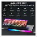 Aula Hero 68 HE Manyetik Klavye Rapid Trigger Dragon King Switch 8000Hz RGB Neon TKL Hot Swap Oyuncu Klavyesi Kırmızı