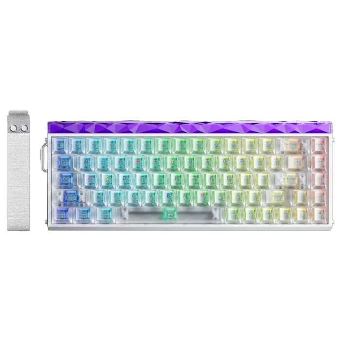 Aula Hero 68 He Manyetik Klavye Rapid Trigger Silver Switch 8000Hz RGB Neon TKL Hot Swap Oyuncu Klavyesi Şeffaf