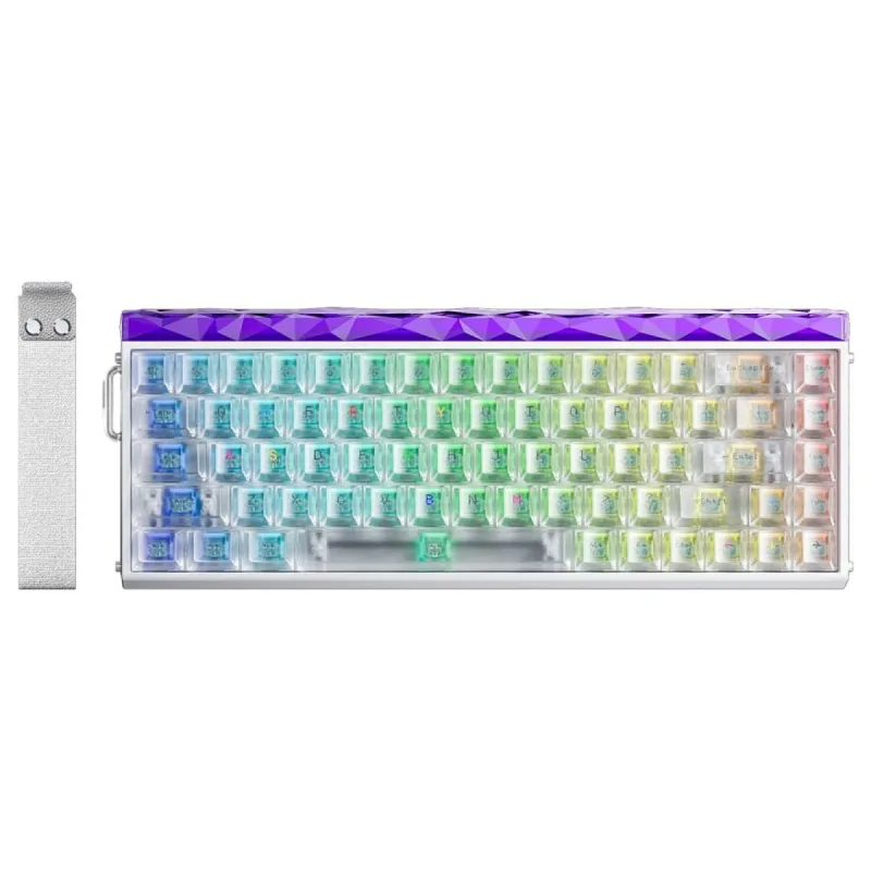 Aula Hero 68 He Manyetik Klavye Rapid Trigger Silver Switch 8000Hz RGB Neon TKL Hot Swap Oyuncu Klavyesi Şeffaf