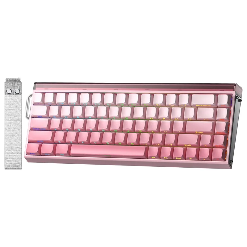 Aula Hero 68 HE Manyetik Klavye Rapid Trigger Black King Switch 8000Hz RGB Neon TKL Hot Swap Oyuncu Klavyesi Pembe