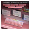 Aula Hero 68 HE Manyetik Klavye Rapid Trigger Black King Switch 8000Hz RGB Neon TKL Hot Swap Oyuncu Klavyesi Pembe