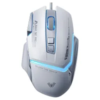 Aula S12 Pro Beyaz Makrolu Ergonomik Optik Kablolu Oyuncu Mouse