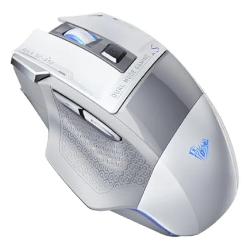 Aula S12 Pro Beyaz Makrolu Ergonomik Optik Kablolu Oyuncu Mouse