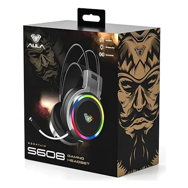 Aula S608 RGB USB Kablolu Kulak Üstü Oyuncu Kulaklığı