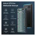Aula S75 Pro Mekanik RGB TKL Seiya Switch Kablosuz Makrolu Hot Swap Klavye Gradyan Gri
