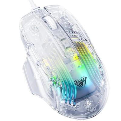 AULA S80 7200 DPI 7 TUŞLU RGP ŞEFFAF OPTİK MOUSE