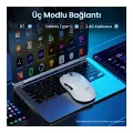 Aula SC900 Pro Beyaz Şarjlı Optik Kablolu/Kablosuz Oyuncu Mouse