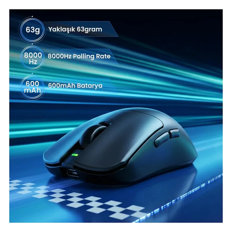 Aula V9 Pro Plus Şarjlı Optik Kablolu/Kablosuz Oyuncu Mouse