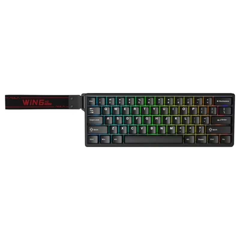Aula Win60 He Manyetik Klavye Rapid Trigger Graywood Switch 8000Hz RGB TKL Hot Swap Oyuncu Klavyesi Siyah