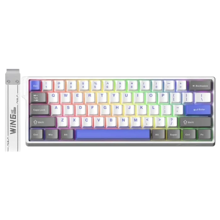 Aula Win60 He Max Manyetik Klavye Rapid Trigger Wing Chun Switch 8000Hz RGB TKL Hot Swap Oyuncu Klavyesi Mavi
